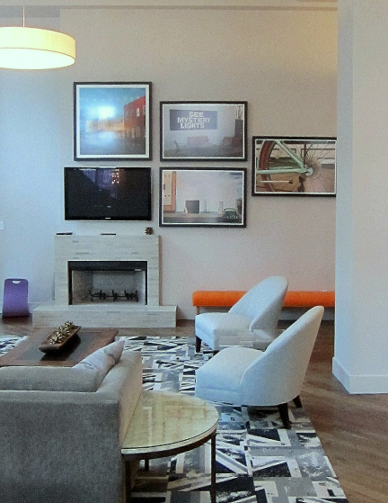 Oversize photo gallery wall with TV