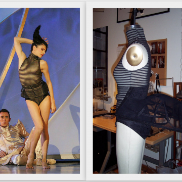 Articulating modern tutu and headpiece millinery