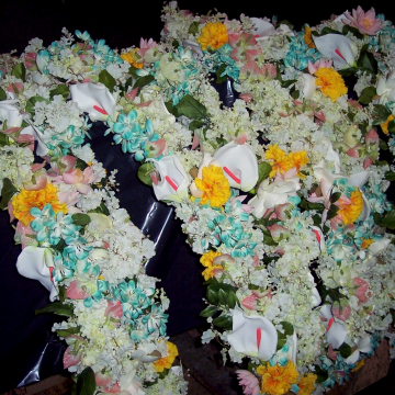Eight prop floral garlands for ABT's Sleeping Beauty