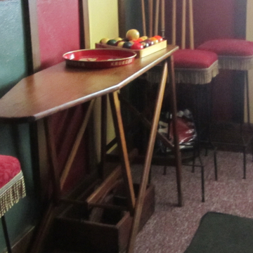 Restored vintage hairpin bar stools for Pub Room