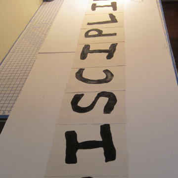 Broadway show MATILDA "Discipline" hand painted letters