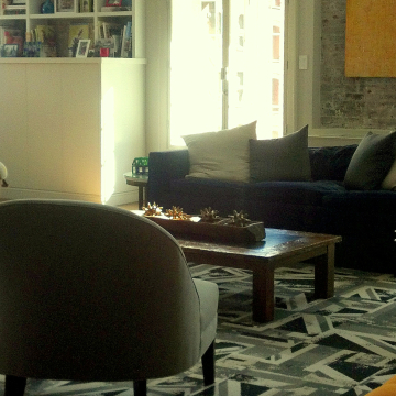 Tribeca loft living room.